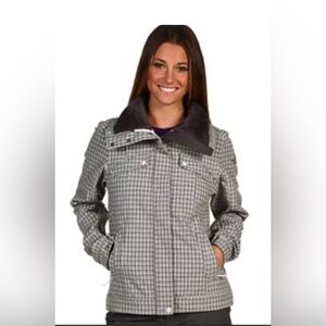 The North Face WILDCAT moonlight gray plaid SOFTSHELL winter JACKET women Medium